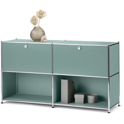 Tchibo - Sideboard Metall »Cn3« mit 2 versetzbaren Klappenfächern - 152x40x82,5cm - chrom - Tchibo - Sideboard Metall »Cn3« mit 2 versetzbaren Klappenfächern - 152x40x82,5cm - chrom -