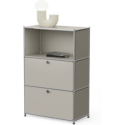 Tchibo - Kommode Metall »Cn3« mit 2 Klappenfächern - 77x40x120,5cm - hellgrau - Tchibo - Kommode Metall »Cn3« mit 2 Klappenfächern - 77x40x120,5cm - hellgrau -