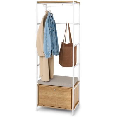Tchibo - Garderobe »Grade« mit Sitzbank und Polster - 60,2x45x178cm - silber - Tchibo - Garderobe »Grade« mit Sitzbank und Polster - 60,2x45x178cm - silber -