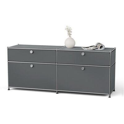 Tchibo - Sideboard Metall »Cn3« mit 2 Klappenfächern und 2 Schubladen - 152x40x64,5cm - chrom - Tchibo - Sideboard Metall »Cn3« mit 2 Klappenfächern und 2 Schubladen - 152x40x64,5cm - chrom -