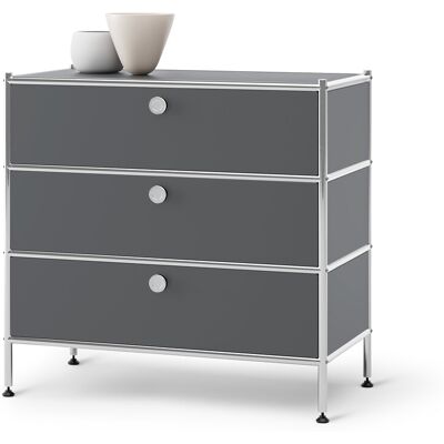 Tchibo - Kommode Metall »Cn3« mit 3 Schubladen - 77x40x73,5cm - chrom - Tchibo - Kommode Metall »Cn3« mit 3 Schubladen - 77x40x73,5cm - chrom -