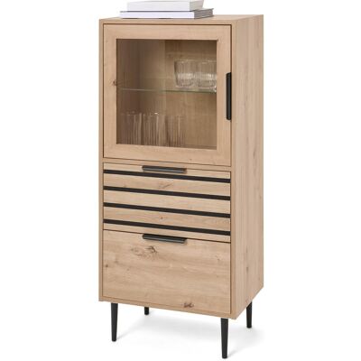 Tchibo - Vitrine »Baaken« mit Glastür und 2 Schubladen - 51,4x35,1x114,3cm - schwarz - Tchibo - Vitrine »Baaken« mit Glastür und 2 Schubladen - 51,4x35,1x114,3cm - schwarz -