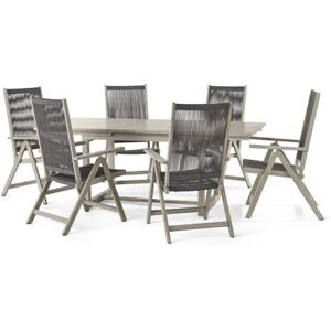 Dining-Set »Leira« mit Ausziehtisch - Tchibo - Grau Polyester Grau  unisex