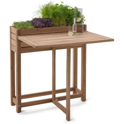 Tchibo - Pflanzkasten mit Ausklapptisch - 75x73,5x81,5cm - braun - Akazienholz / Stahl / Polypropylen Tchibo - Pflanzkasten mit Ausklapptisch - 75x73,5x81,5cm - braun - Akazienholz / Stahl / Polypropylen