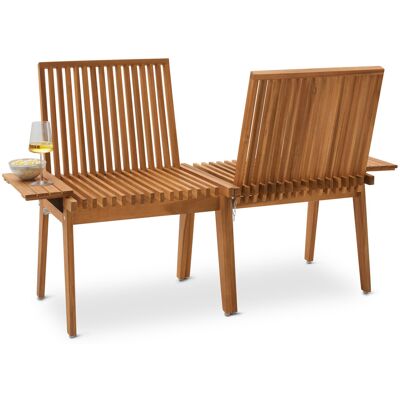 Tchibo - Plauderbank mit flexibler Rückenlehne - 72x50x86,5cm - braun - Holz / Akazienholz / Stahl Tchibo - Plauderbank mit flexibler Rückenlehne - 72x50x86,5cm - braun - Holz / Akazienholz / Stahl