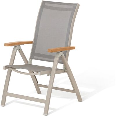 Tchibo - Hochlehner »Liska« mit verstellbarer Rückenlehne - 61,9x71,1x107,2cm - hellgrau - Aluminium / Eukalyptus-Massivholz / Polypropylen Tchibo - Hochlehner »Liska« mit verstellbarer Rückenlehne - 61,9x71,1x107,2cm - hellgrau - Aluminium / Eukalyptus-Massivholz / Polypropylen