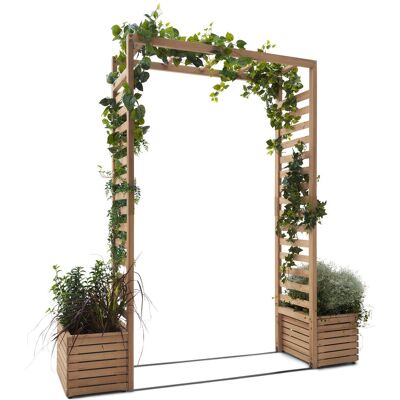 Tchibo - Rosenbogen mit Pflanzkästen - 200x50x210cm - silber - Holz / Stahl / Polyethylen Tchibo - Rosenbogen mit Pflanzkästen - 200x50x210cm - silber - Holz / Stahl / Polyethylen