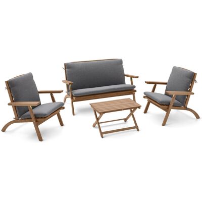 Tchibo - Zusammenklappbares Garten-Lounge-Set mit Premium-Kissen - 71,2x77x83cm - anthrazit - Akazienholz / Polyester / Polyurethan Tchibo - Zusammenklappbares Garten-Lounge-Set mit Premium-Kissen - 71,2x77x83cm - anthrazit - Akazienholz / Polyester / Polyurethan