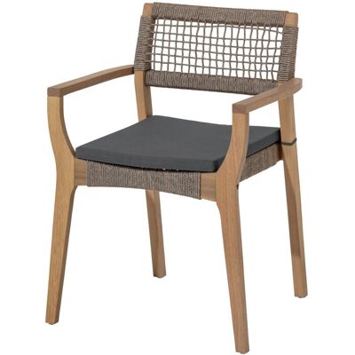 Tchibo - Stapelbarer Gartenstuhl mit Textilgeflecht - 60x55x84,5cm - beige - Akazienholz / Polypropylen / Polyester Tchibo - Stapelbarer Gartenstuhl mit Textilgeflecht - 60x55x84,5cm - beige - Akazienholz / Polypropylen / Polyester