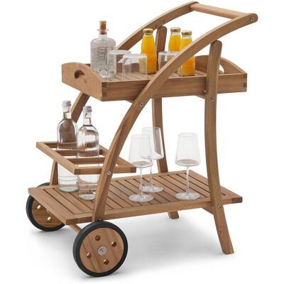 Tchibo - Barwagen mit abnehmbarem Tablett - 53x64,5x79cm - braun - Akazienholz / Stahl / Polypropylen Tchibo - Barwagen mit abnehmbarem Tablett - 53x64,5x79cm - braun - Akazienholz / Stahl / Polypropylen