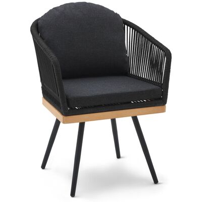 Tchibo - Drehbarer Gartenstuhl mit Textilgeflecht - 61x62x81cm - schwarz - Stahl / Polypropylen / Polyester Tchibo - Drehbarer Gartenstuhl mit Textilgeflecht - 61x62x81cm - schwarz - Stahl / Polypropylen / Polyester