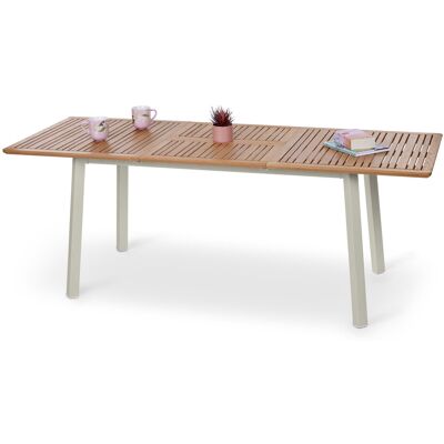 Tchibo - Platzsparender ausziehbarer Gartentisch »Liska« - 143x75x75,9cm - braun - Eukalyptus-Massivholz / Aluminium / Stahl Tchibo - Platzsparender ausziehbarer Gartentisch »Liska« - 143x75x75,9cm - braun - Eukalyptus-Massivholz / Aluminium / Stahl