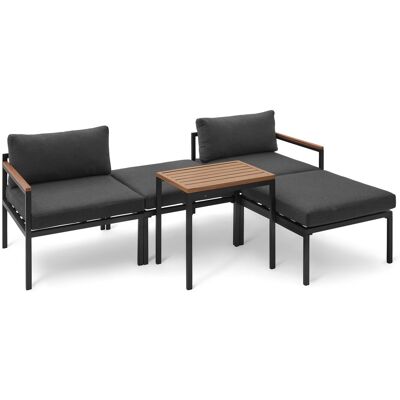 Tchibo - Modulares Garten-Lounge-Set - 182x138x77cm - anthrazit - Aluminium / Holz / Polypropylen Tchibo - Modulares Garten-Lounge-Set - 182x138x77cm - anthrazit - Aluminium / Holz / Polypropylen