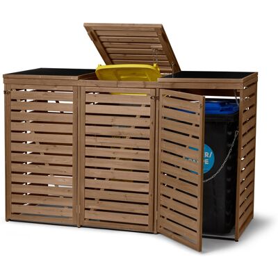Tchibo - 3er-Abfalltonnenbox mit vielseitigen Stellmöglichkeiten - 396x84x126cm - schwarz - Tchibo - 3er-Abfalltonnenbox mit vielseitigen Stellmöglichkeiten - 396x84x126cm - schwarz -
