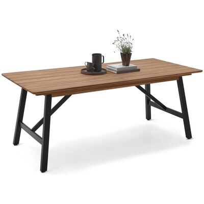 Tchibo - Ausziehbarer Gartentisch mit rustikalem Gestell - 200x90x777cm - schwarz - Akazienholz / Polypropylen Tchibo - Ausziehbarer Gartentisch mit rustikalem Gestell - 200x90x777cm - schwarz - Akazienholz / Polypropylen