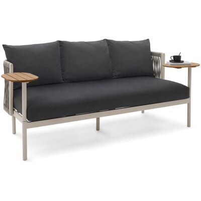 Tchibo - Gartensofa mit 2 Drehtischen - 180x91x91,5cm - anthrazit - Aluminium / Eukalyptus-Massivholz / Stahl Tchibo - Gartensofa mit 2 Drehtischen - 180x91x91,5cm - anthrazit - Aluminium / Eukalyptus-Massivholz / Stahl