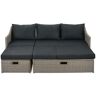 Lounge-Schlafsofa »Thore« mit Ausziehfunktion - Tchibo - Anthrazit/Meliert Aluminium   unisex