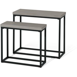 Tchibo - 2 Garten-Konsolentische mit Polyzement-Tischplatten - 60x23x55cm - schwarz - Stahl / Polyzement / Polypropylen Tchibo - 2 Garten-Konsolentische mit Polyzement-Tischplatten - 60x23x55cm - schwarz - Stahl / Polyzement / Polypropylen