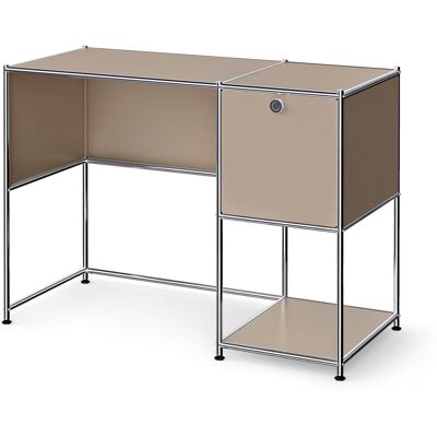 Tchibo - Schreibtisch Metall »Cn3« mit Klappenfach - 116x52,5x75cm - taupe - Tchibo - Schreibtisch Metall »Cn3« mit Klappenfach - 116x52,5x75cm - taupe -