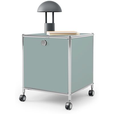 Tchibo - Beistelltisch Metall »Cn3« mit 1 Klappfach - 40x40x49cm - chrom - Tchibo - Beistelltisch Metall »Cn3« mit 1 Klappfach - 40x40x49cm - chrom -