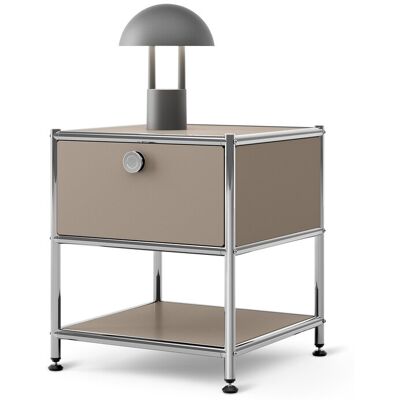 Tchibo - Beistelltisch Metall »Cn3« mit 1 Schublade - 40x40x46,5cm - taupe - Tchibo - Beistelltisch Metall »Cn3« mit 1 Schublade - 40x40x46,5cm - taupe -