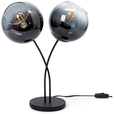 Tchibo - Tischleuchte mit Schirmen aus Rauchglas - schwarz Tchibo - Tischleuchte mit Schirmen aus Rauchglas - schwarz