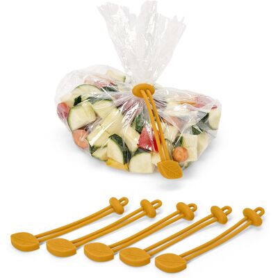Tchibo - 6 Silikon-Verschlussbänder - gelb Tchibo - 6 Silikon-Verschlussbänder - gelb