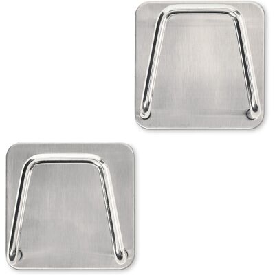 Tchibo - 2 selbstklebende Schwammhalter - silber Tchibo - 2 selbstklebende Schwammhalter - silber