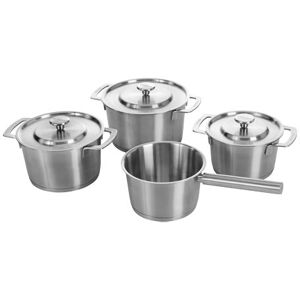 COMBEKK Edelstahl-Kochtopf-Set - Tchibo - Silber Stahl Matt  unisex