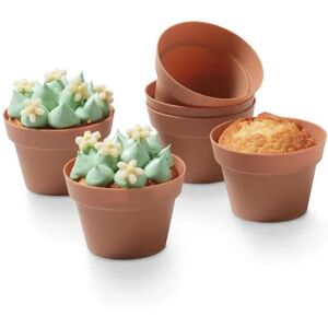 6 Blumentopf-Muffinformen - Tchibo - Terracottafarben Silikon   unisex