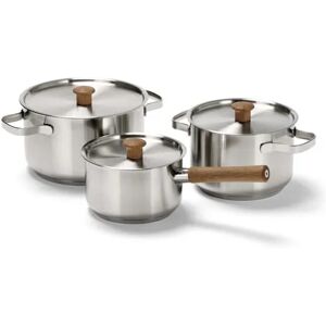 Edelstahl-Kochtopf-Set - Tchibo - Silber Aluminium   unisex