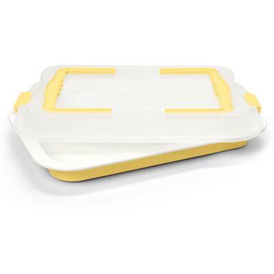 Tchibo - Backblech mit Transportdeckel - weiss Tchibo - Backblech mit Transportdeckel - weiss