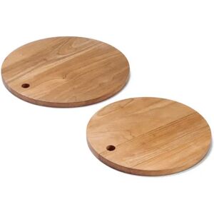 2 runde Schneidebretter - Tchibo - Braun Holz Holz  unisex