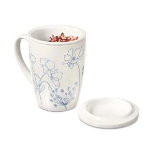 Teetasse mit Sieb und Deckel - Tchibo - Weiss Porzellan   unisex