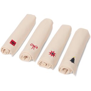 Tchibo - 4 bestickte Servietten - weiss Tchibo - 4 bestickte Servietten - weiss