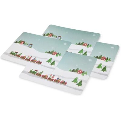 Tchibo - 4 bedruckte Platzsets - blaugrau Tchibo - 4 bedruckte Platzsets - blaugrau