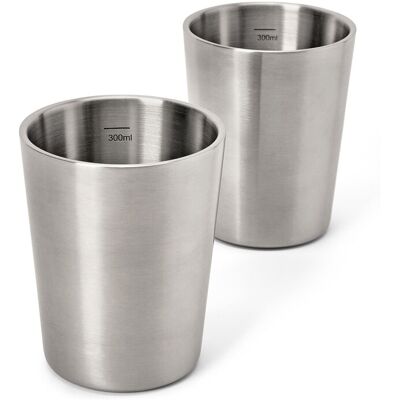 Tchibo - 2 Camping-Becher - silber Tchibo - 2 Camping-Becher - silber