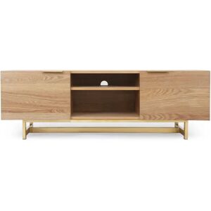 NV GALLERY TV Schrank STARK - TV-Lowboard, naturbelassenes Holz & Messing, B150  Braun / Gold