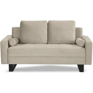 NV GALLERY 2-Sitzer-Sofa MIDNIGHT - 2-Sitzer-Sofa, Samt in Lafayette Taupe & schwarzes Metall, B175  Taupe / Schwarz