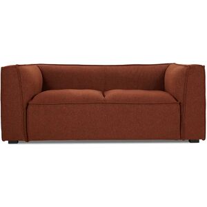 NV GALLERY 2-Sitzer-Sofa AUSTER - 2-Sitzer Sofa, Bouclé Stoff in Rostrot & schwarzes Holz, B180  Orange