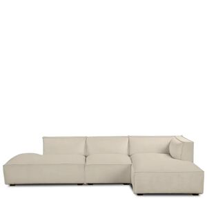 NV GALLERY Ecksofa rechts AUSTER - Ecksofa rechts, Kord in Vanilla Beige, B300  Beige