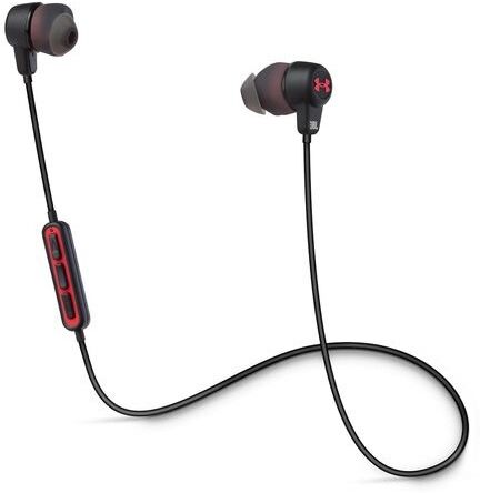 Samsung JBL Under Armour Headphones Wireless, 3-Tasten-Mikrofon und Universalfernbedienung, Rot-Schwarz