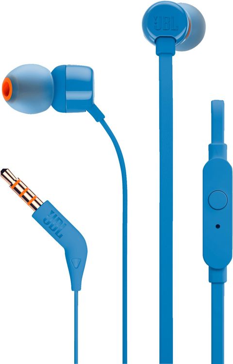 JBL T110 Headset Kopfhörer 3,5mm Klinke und Mikrofon - Blau