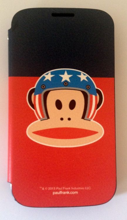 Paul Frank Original Paul Frank® Flip Tasche Cover Kunstleder für Samsung Galaxy S4 / LTE mit Design Helmet Blau