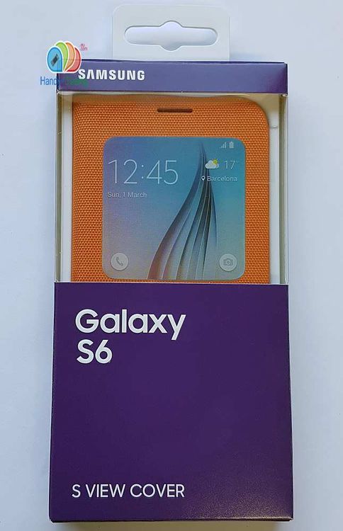 Samsung Original Samsung EF-CG920BOEG S-View Gewebe Book Hülle Cover für Galaxy S6 orange