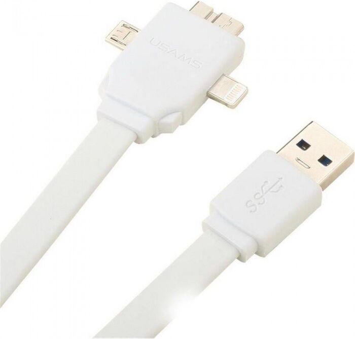 HTCOM 3in1 Daten Ladekabel 8 Pin Lightning TM, Micro USB, Dock 30 Pin weiss