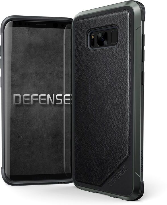 x-doria Defense Lux Leder Case Hard-Cover schwarz, Samsung Galaxy S8+ S8 Plus