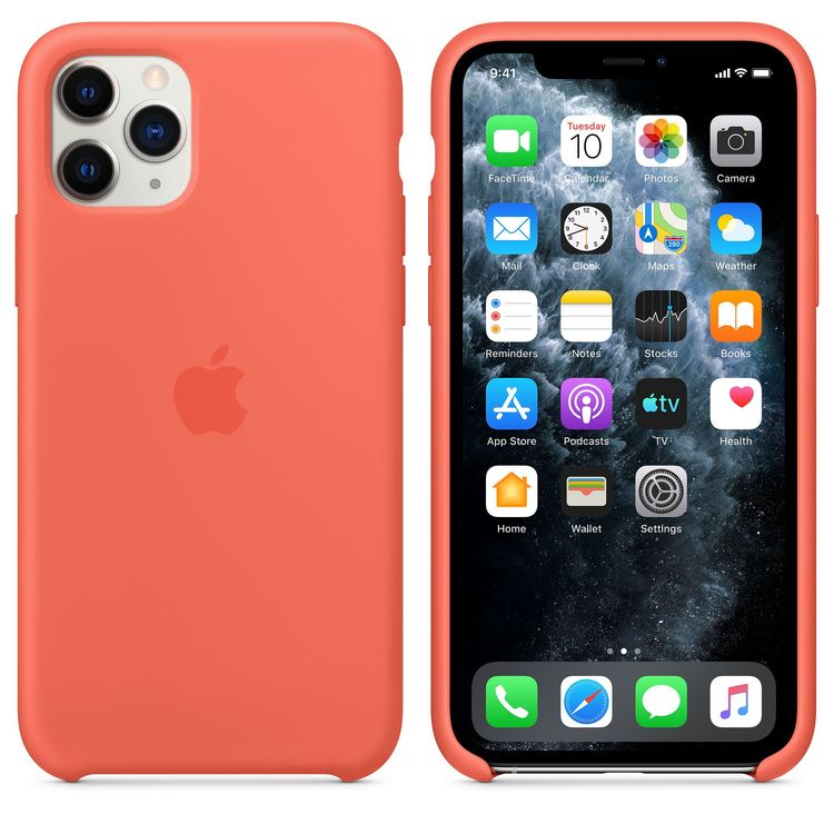 Apple Originalverpackung MWYQ2ZM/A Apple Silikon Mikrofaser Cover Hülle für iPhone 11 Pro - orange