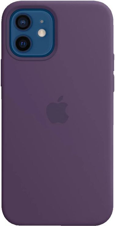 Apple MK033ZM/A Magsafe Silikon Mikrofaser Cover Hülle für iPhone 12 / Pro - Amethyst