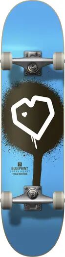 Blueprint Skateboard Komplettboard Blueprint Spray Heart V2 (Blau/Schwarz/Weiß)